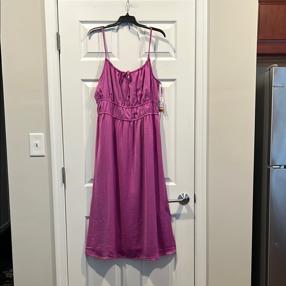 ON 34TH Pink Ruched Sundress with Spaghetti Straps. Size XL.